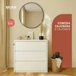 Comoda Cajonera 3 Cajones 80x80cm Color Blanco