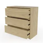 Comoda Cajonera 3 cajones 80x80cm Color Natural