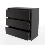 Comoda Cajonera De Melamina Con 3 Cajones Cc02 Negro