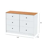 Cómoda Cajonera Dormitorio 6 Cajones Centro Estant CM122BLP