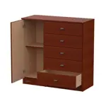 COMODA PACK  5 CAJONES  -  CAOBA                            