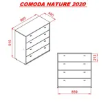 COMODA 4 CAJONES NATURE VENEZIA