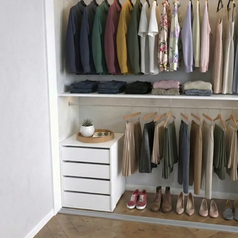 Comoda Interior De Placard 4 Cajones Blanco