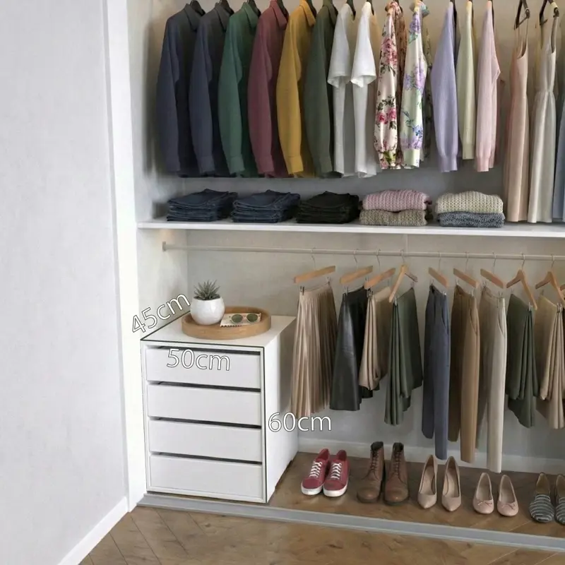 Comoda Interior De Placard 4 Cajones Blanco