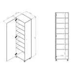 Mueble de Guardado Zapatero con estantes Ruedas y puerta espejo - 1424 HEL