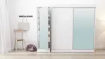 Mueble de Guardado o Zapatero con Puerta Espejo Giratoria - 529 BLANCO