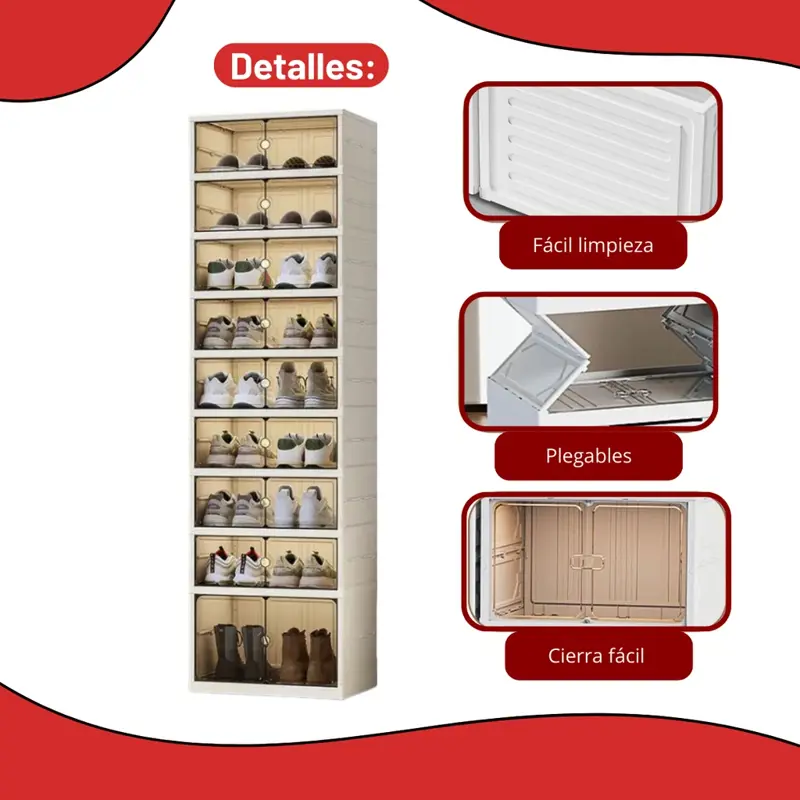 Organizador de Zapatos 6 y 9 Pisos GM6577/6578, Modular y Resistente 6