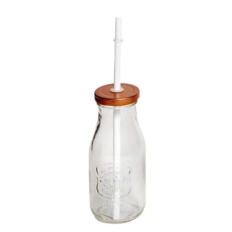 Botella Con Sorbete Y Tapa Color Cobre Nc