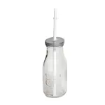 Botella Con Sorbete Y Tapa Color Plata - Nc