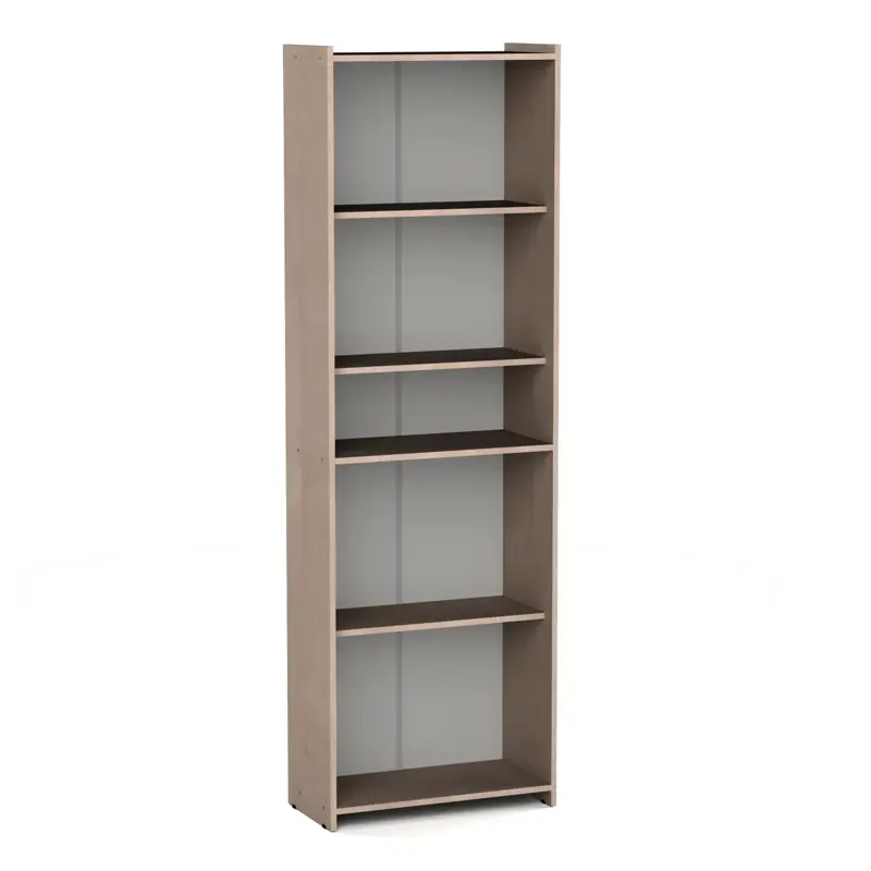 Biblioteca Abierta Con Estantes Orlandi 190cm Melamina Abedul