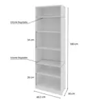 Biblioteca Billy Centro Estant Negra Alto 1.80m Melamina