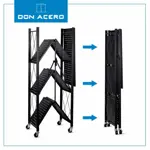 Estantería Plegable de 5 Niveles con Ruedas Color Negro