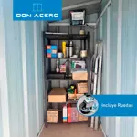 Estantería Plegable de 5 Niveles con Ruedas Color Negro