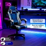 Silla Gamer Ergonómica Giratoria y Reclinable 120kg Novohome