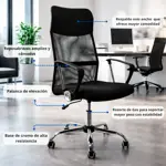 Silla De Oficina Ergonómica Mesh Novohome Nh-oc200