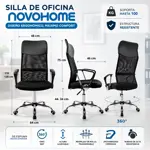 Silla De Oficina Ergonómica Mesh Novohome Nh-oc200