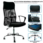 Silla De Oficina Ergonómica Mesh Novohome Nh-oc200
