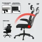 Silla De Oficina Escritorio Alta Ergonomica Negra Niviko