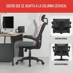 Silla De Oficina Escritorio Alta Ergonomica Negra Niviko