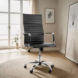 Sillon Oficina 329H Escritorio Cuero Sintético Negr...