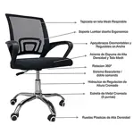 Silla De Oficina Exahome Ergonomica Negra Metalica Premium