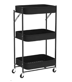 Carro Plegable Multiuso Metálico 3 Estantes 