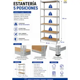 Estanteria Galvanizada 180X90x40 C...