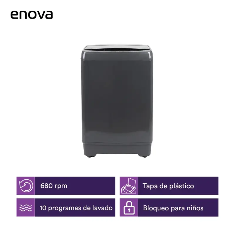 Lavarropas Enova Carga Superior 8 Kg 675 RPM