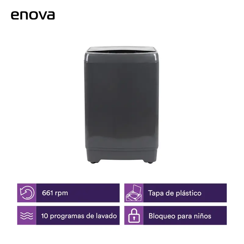 Lavarropas Enova Carga Superior 6 kg Gris