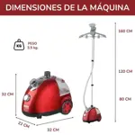 Plancha A Vapor Brisa Lumina Roja Doméstica