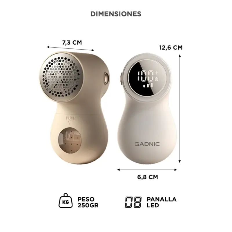 Quita Pelusa Recargable Gadnic con Display Inteligente