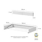 Tender Extensible Homeflex Acero Para Pared Blanco 100cm 6 Varillas