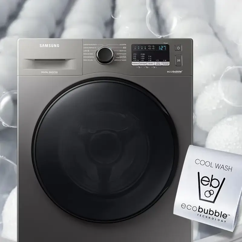 Lavarropas Samsung 7kg Inverter Inox • Silencioso y Eficiente WW70AA46BX