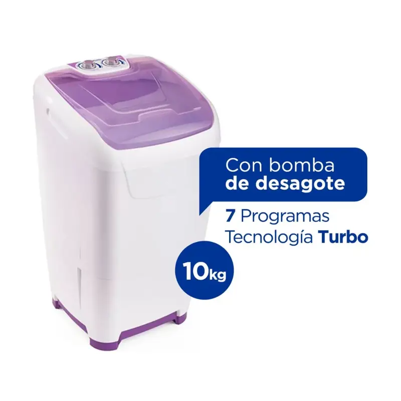 lavarropa semi automatico columbia lsc10001 10k con bomba