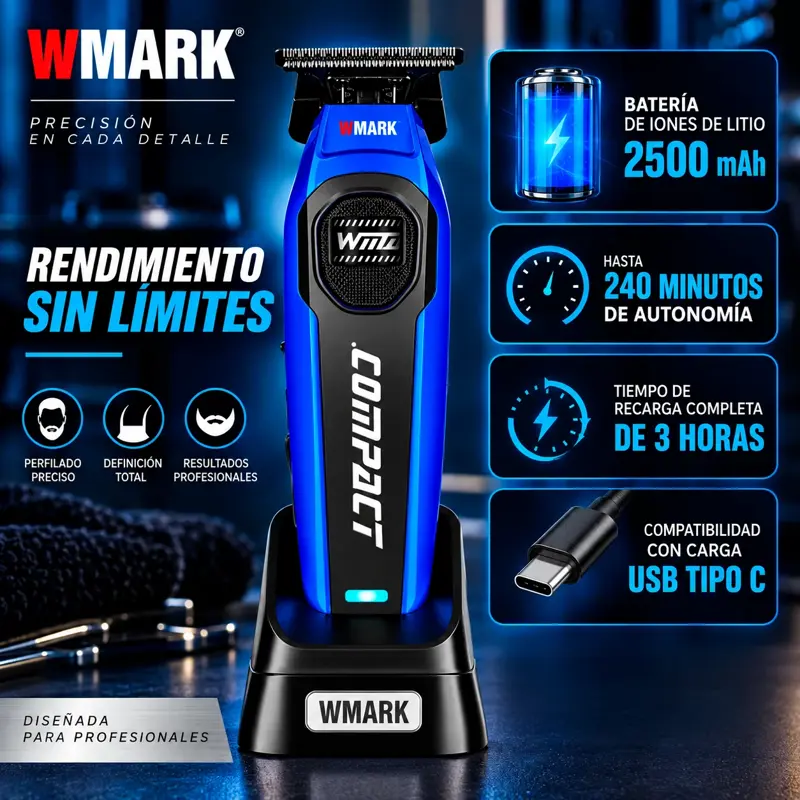 Trimmer Inalam C/Acces Wmark Ng vt4 2 Vel. 8000 Rpm Luz Led