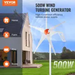 Generador Eólico Vevor 500w 12v Con Controlador Mppt