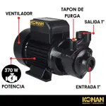Bomba Periferica konan 1/2HP Altura 28Mts Succion 8Mts Caudal 28L/min