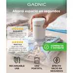 Bomba de Vacio Gadnic 20W Succion Electrica 3700 Pa Bolsas Inflables USB