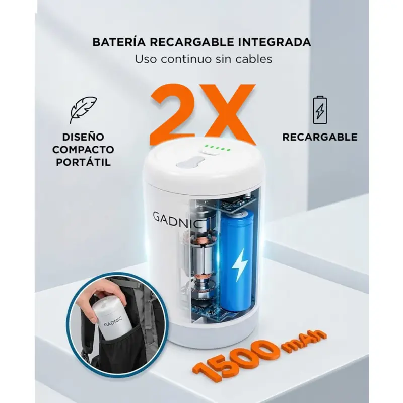 Bomba de Vacio Gadnic 20W Succion Electrica 3700 Pa Bolsas Inflables USB