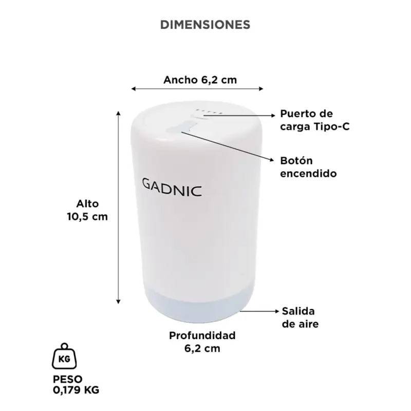 Bomba de Vacio Gadnic 20W Succion Electrica 3700 Pa Bolsas Inflables USB