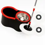 Balde Trapeador Centrifugo + 4 Mopas Repuesto Hogar Actual 