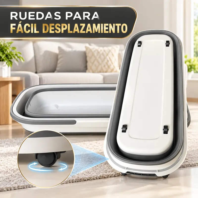 Balde Plegable Rectangular de Silicona 14 Lts Hogar Actual