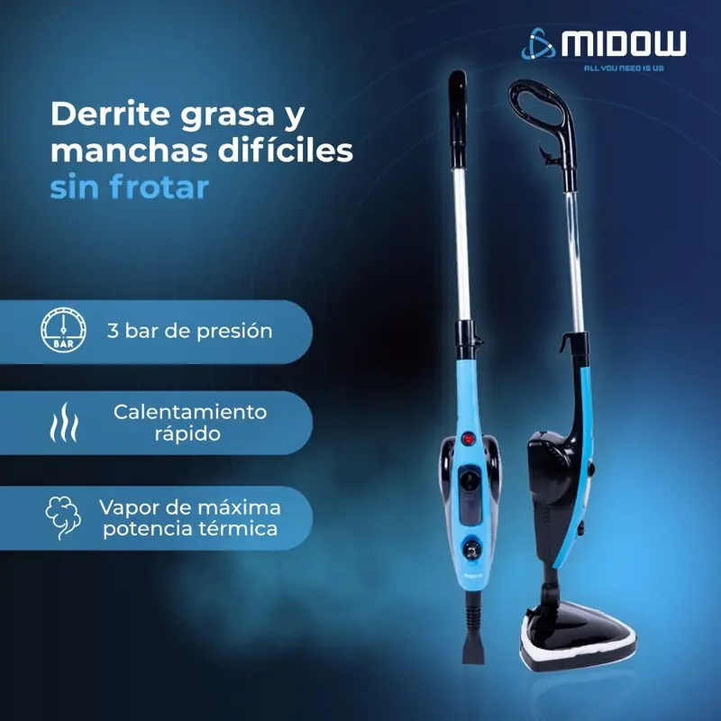 Midow Limpiador A Vapor 10 En 1 Mopa Midow | Megatone