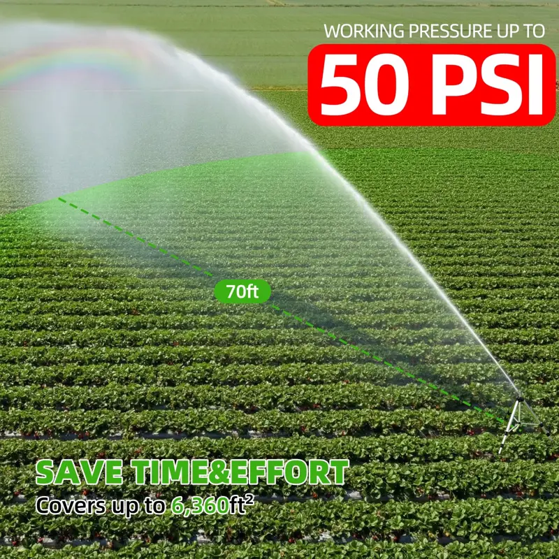 Aspersor Trípode SPECILITE Jardín Pulsante Gira 360° 70ft