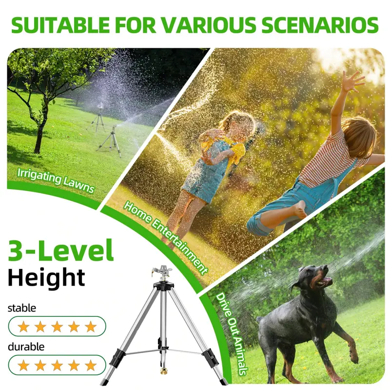 Aspersor Trípode SPECILITE Jardín Pulsante Gira 360° 70ft