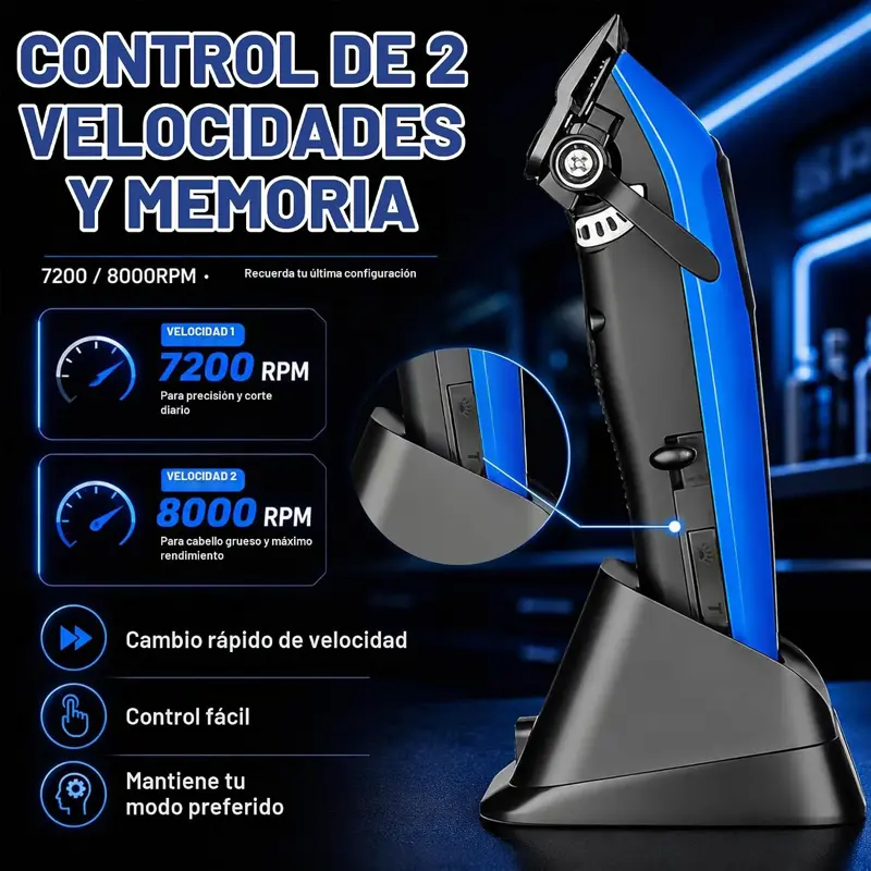Set Clipper Inalam 2 Vel. 8000 Rpm + Trimmer 8000 Rpm Wmark
