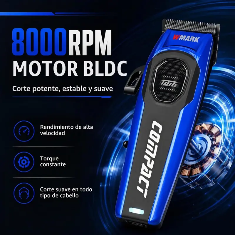 Set Clipper Inalam 2 Vel. 8000 Rpm + Trimmer 8000 Rpm Wmark