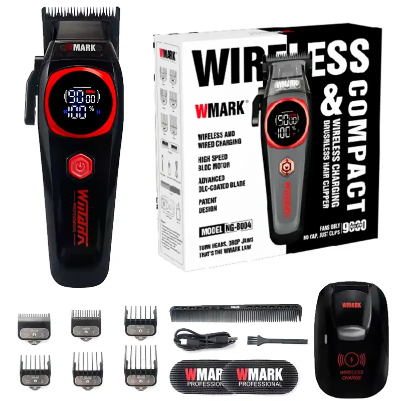 Cortadora De Pelo Carga Inalam Y Accesorios Wmark Ng 8004SET