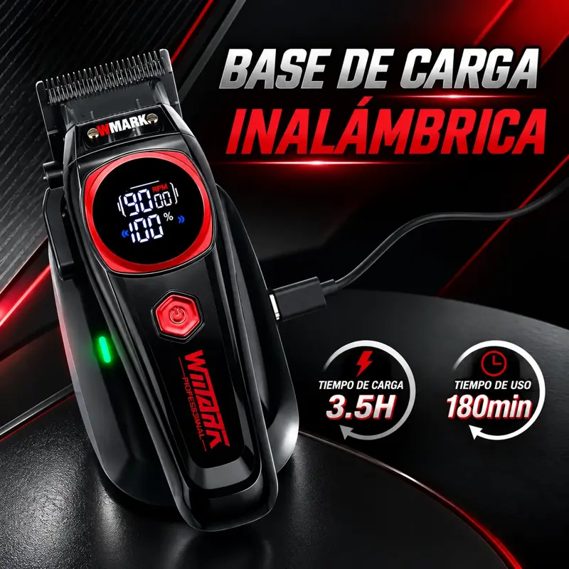 Cortadora De Pelo Carga Inalam Y Accesorios Wmark Ng 8004SET