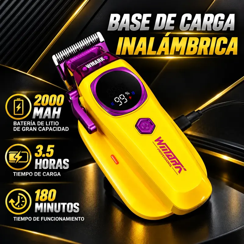 Cortadora De Pelo Carga Inalam Y Accesorios Wmark Ng 8004SET